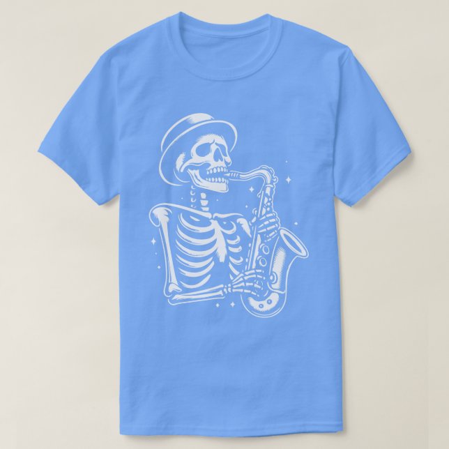 Saxofon 2 i skelettet t shirt (Design framsida)