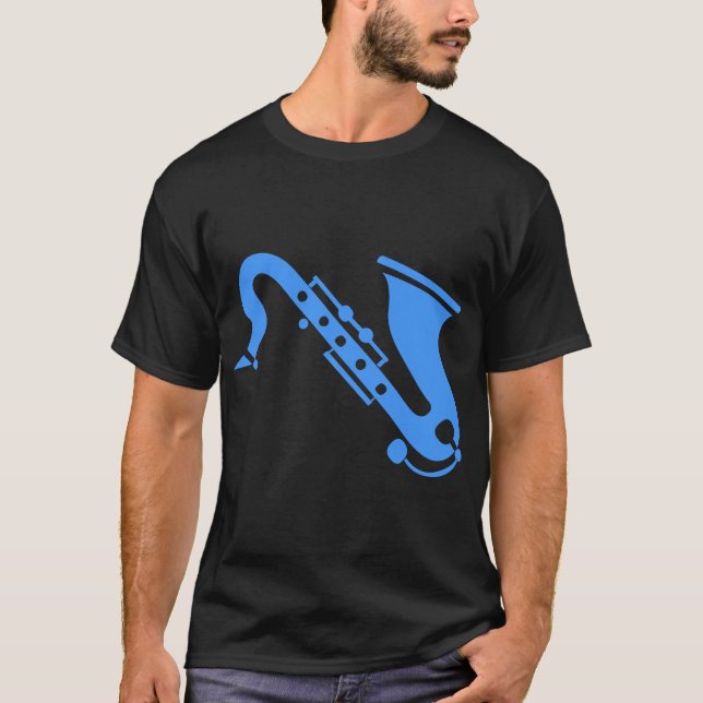 Saxofon - Baby blue T-shirt (Framsida)
