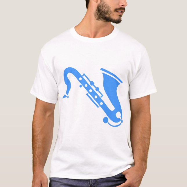Saxofon - Baby blue Tee Shirt (Framsida)