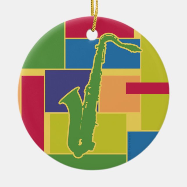 Saxofon Colorblocks Ornament (Framsidan)