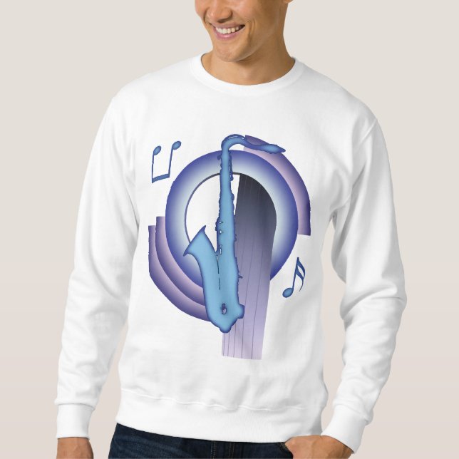 Saxofon Deco2 Sweatshirt (Framsida)
