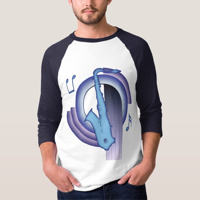 Saxofon Deco2 T Shirt (Framsida)