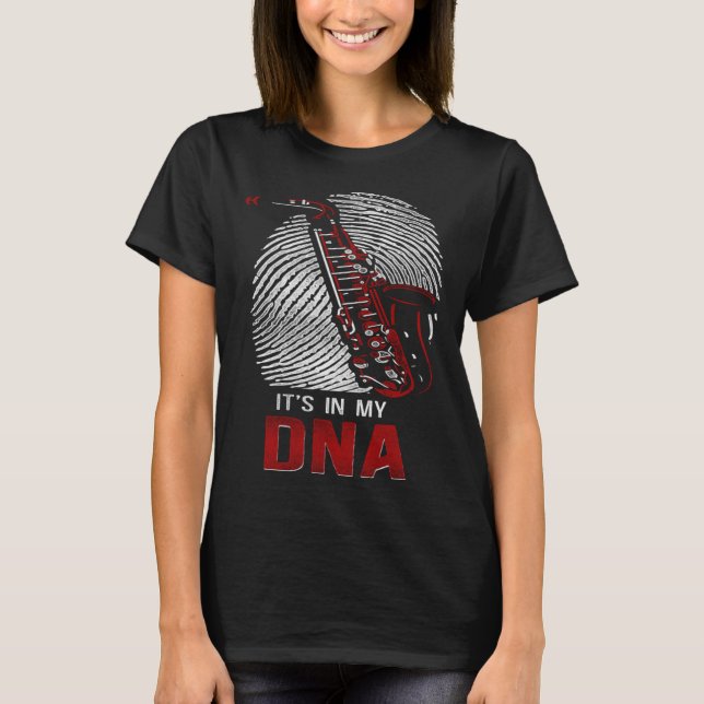 Saxofon Det är i min DNA T Shirt (Framsida)