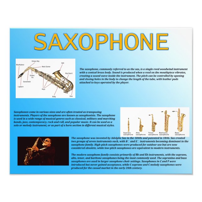 saxofon fototryck (Framsidan)