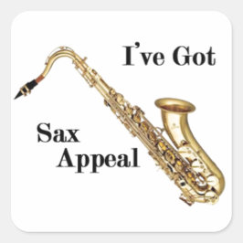 saxofon fyrkantigt klistermärke