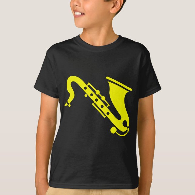 Saxofon - Gult Tee (Framsida)