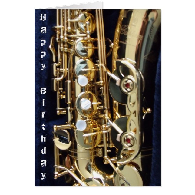 saxofon hälsningskort (Framsidan)