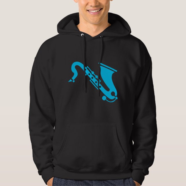 Saxofon - Himlar Blue Hoodie (Framsida)