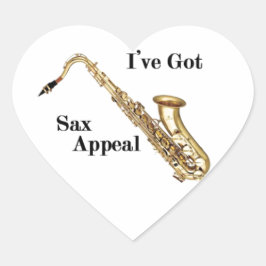 saxofon hjärtformat klistermärke