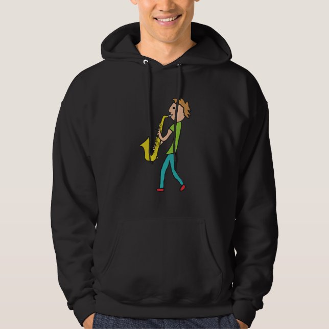 saxofon hoodie (Framsida)