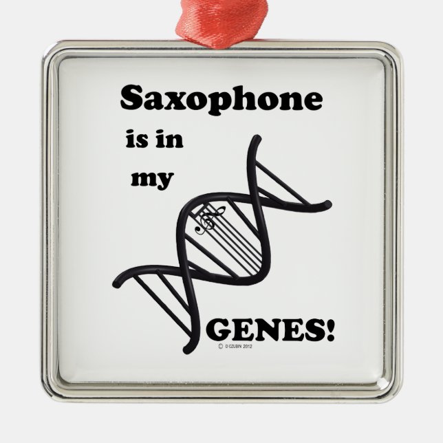 Saxofon i mina gener julgransprydnad metall (Framsidan)