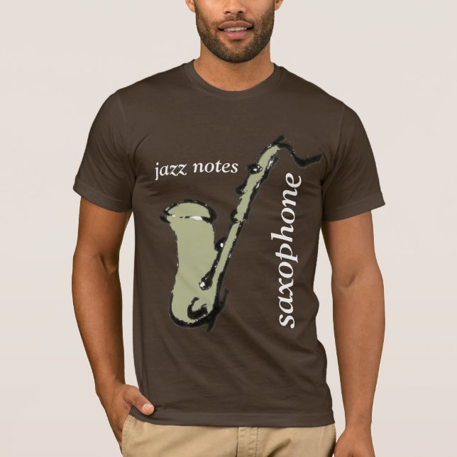 saxofon jazzmusik tee shirt (Framsida)