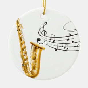 Saxofon Julgransprydnad Keramik