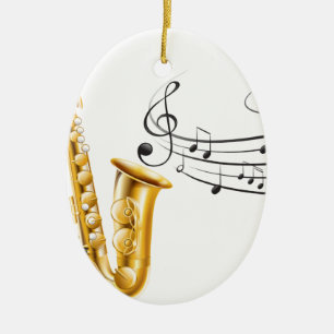 Saxofon Julgransprydnad Keramik