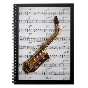 Saxofon Klassisk Anteckningsbok Med Spiral