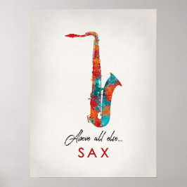 Saxofon - Ljusfärgad musik Poster