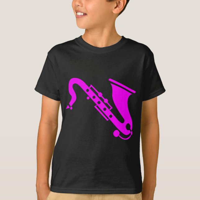 Saxofon - magenta t shirt (Framsida)
