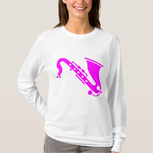 Saxofon - magenta t-shirt