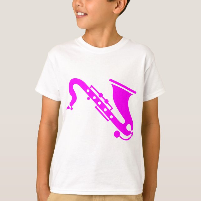 Saxofon - magenta t shirt (Framsida)