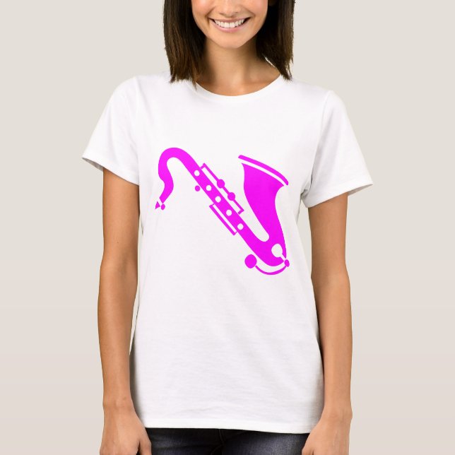 Saxofon - magenta tee shirt (Framsida)
