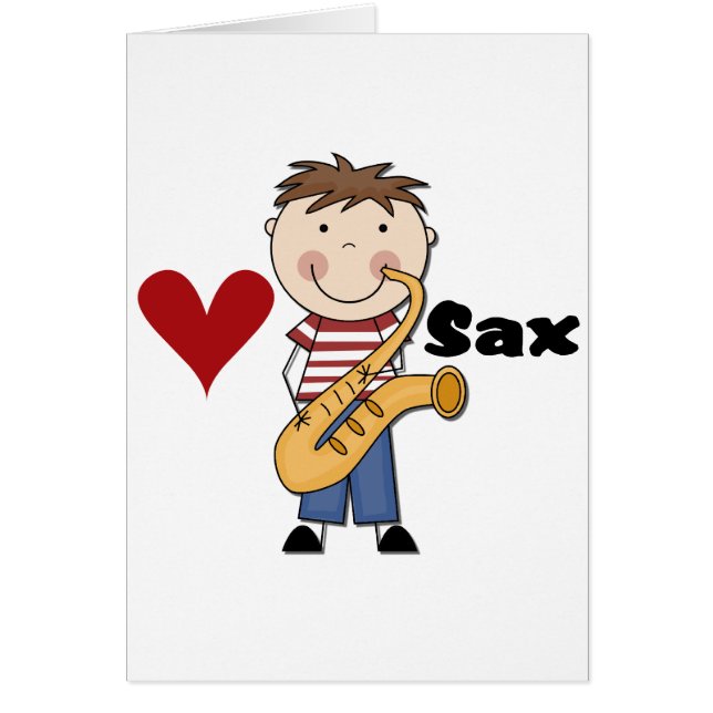 Saxofon - Male Tshirts och gåvor Hälsningskort (Framsidan)