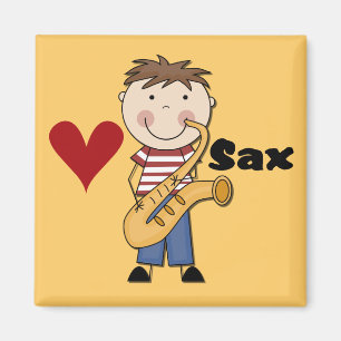 Saxofon - Male Tshirts och gåvor Magnet