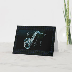 Saxofon och Musik noter Kort