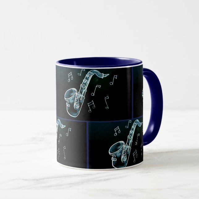 Saxofon och Musik noter Mugg (Framsida höger)