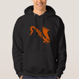 Saxofon - Orange Sweatshirt Med Luva