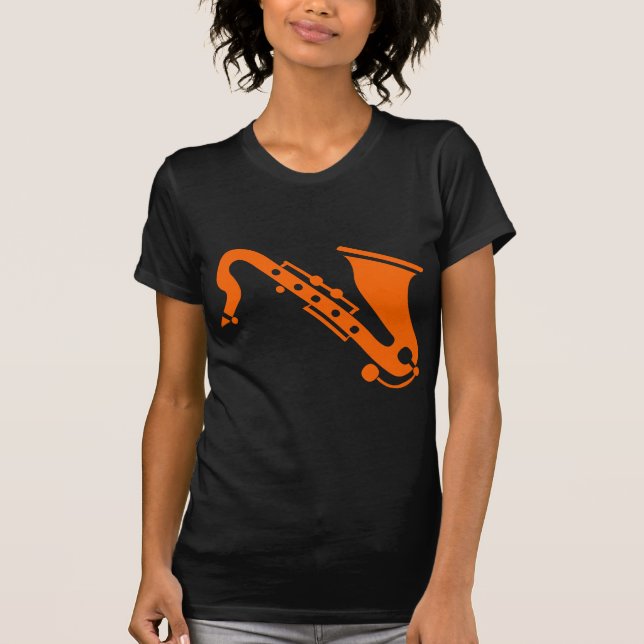 Saxofon - Orange Tee Shirt (Framsida)
