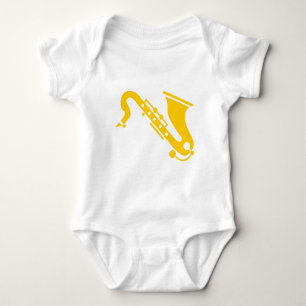 Saxofon - orangegult t-shirt
