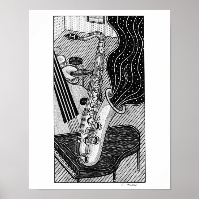 saxofon poster (Framsidan)