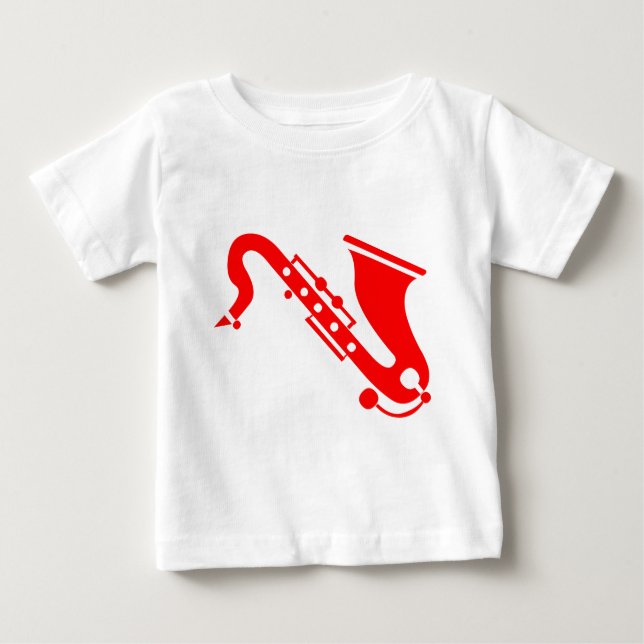 Saxofon - röd t-shirt (Framsida)