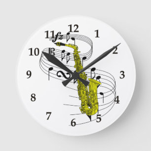 Saxofon Rund Klocka