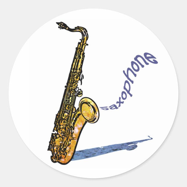saxofon runt klistermärke (Framsida)