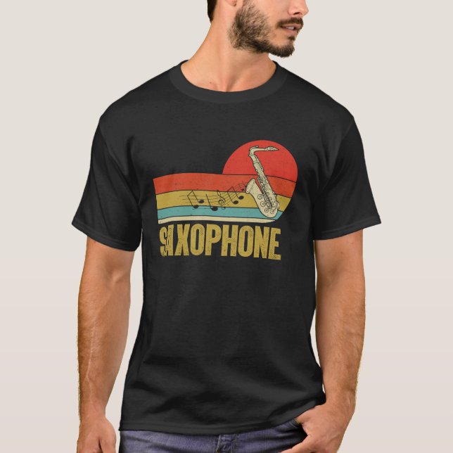 Saxofon Saxofonspelare Musik Jazz Tenor  2 T Shirt (Framsida)