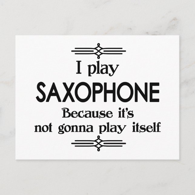 Saxofon - Spela Själv Roligt Deco Musik Vykort (Framsida)