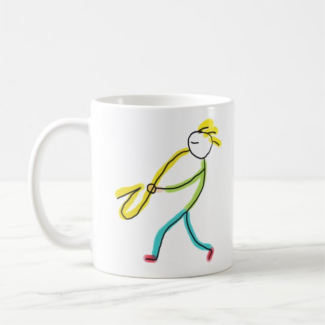 Saxofon Stickman Kaffemugg (Vänster)