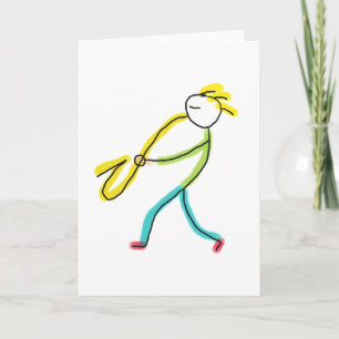 Saxofon Stickman Kort