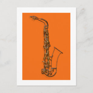 saxofon vykort