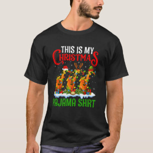 Saxofon Xmas Ljus Detta är min jul pyjamas T Shirt