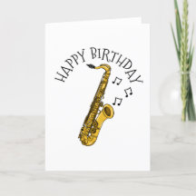 Saxofone Birthday Card Saxophonist Jazz Musician