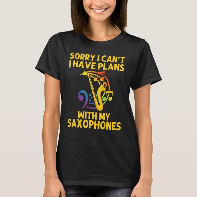 Saxofone För manar Women Reduction Instrument T Shirt (Framsida)