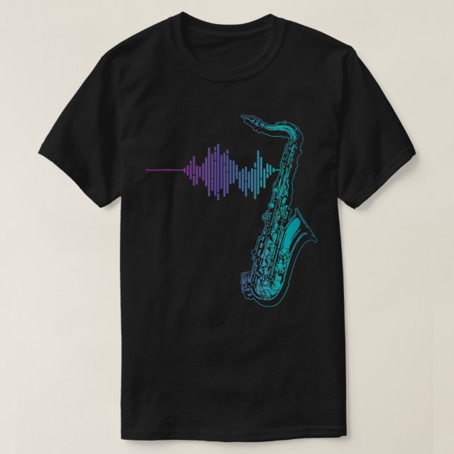 Saxofone Heartslag T Shirt (Design framsida)