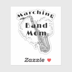Saxofone Marching Band Mamma Klistermärken