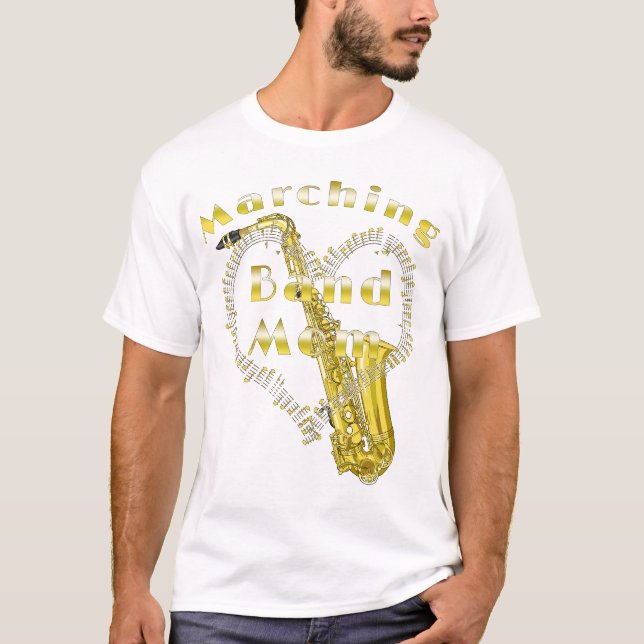 Saxofone Marching Band Mamma T Shirt (Framsida)