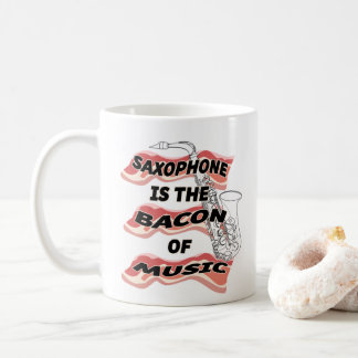 Saxofonen är baconen av musik kaffemugg