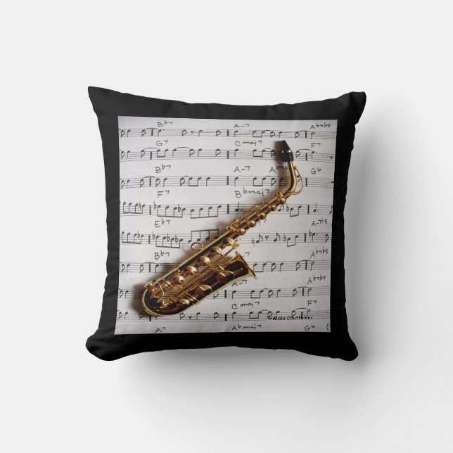 Saxofonen och musik kudder kudde (Framsida)
