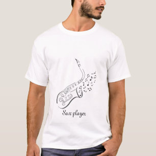 Saxofonen skrivar n-bläck som drar T-skjortan Tee Shirt