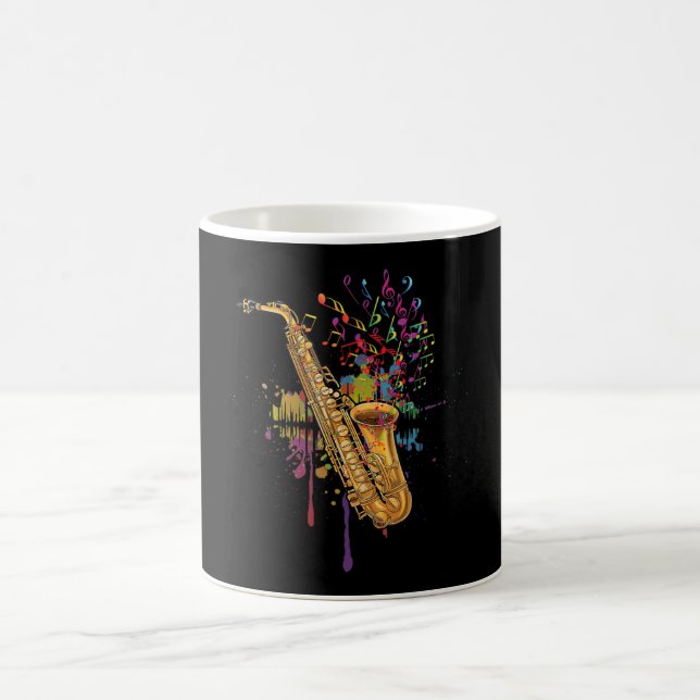 Saxofonfärgat Musik noter för saxofonist Kaffemugg (Center)